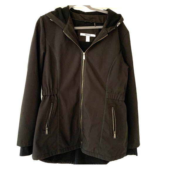 dkny shell hooded jacket
